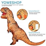 T-Rex Dinosaur Inflatable Costume- Halloween Fantasy Costume Cosplay Suit Brown