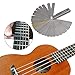 TIMESETL 32 Blades Steel Feeler Gauge Dual Marked Metric and Imperial Gap Measuring Tool + 9 Understring Radius Gauge Luthier Tools + String Action Ruler for Guitar and Bass Setup