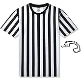 Shinestone Referee Shirt,Referee Costume Umpire Shirt for Womens and Mens,Crew Neck for Football, Soccer and Sports