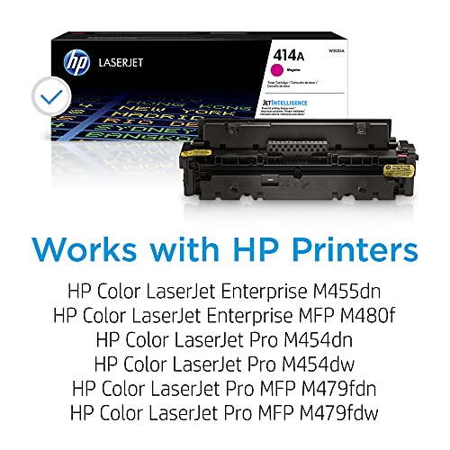 HP 414A Magenta Toner Cartridge | Works with Color LaserJet Enterprise M455dn, MFP M480f, Pro M454, MFP M479 Series | W2023A
