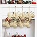 Beyond Your Thoughts New Linen Dog Bone Christmas Stockings for Pet Jute Natural Burlap Holidays-16 inches x 8 inches 1# Red Bowknot (1 Pack)