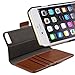 iPhone 6 / 6s Wallet Case, iXCC Detachable Folio Magnetic Cover Case [Stand Feature] with Premium Microfiber Leather and Credit Card Slots - Brown