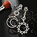 MINGHUA Women Fashion Boho Asymmetrical Hollow Star Sun Moon Drop Dangle Earring Jewelry