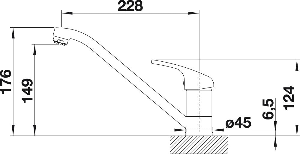 BLANCO DARAS - Low-Pressure Kitchen Tap - Compact Entry-Level Model in Classic Design with High, Long Spout - Chrome - 519723 - Image 5