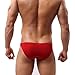 FEESHOW Men's Smooth Stretch Bikini Swimwear Underwear Swim Briefs (Red, L)