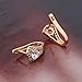 GULICX Cubic Zirconia Art Deco Round Pierced Huggie Earrings Hoop Clear Gold Plated Brass