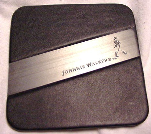 Johnnie Walker Scotch Whiskey Leather Coaster | Set of 4 Coasters