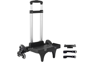 HAPBOBY Foldable Backpack Luggage Trolley – 3-Wheel Portable Rolling Cart with Strap & Edge Guard Base, Heavy Duty Aluminum Folding Hand Truck for Travel, Commuting, Utility, and Daily Use