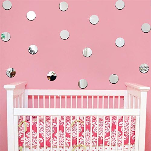 Money Tree DIY 5x5cmx20 pcs 3D PS Wall Sticker Mirror Effect Stickers Mural Children's Room Ceiling Bedroom Decor Decals adesivo de parede Home Decorations,Silver