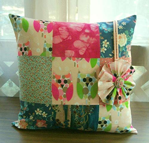 Amazon Com Handmade Pink And Green Patchwork Custom Blue And