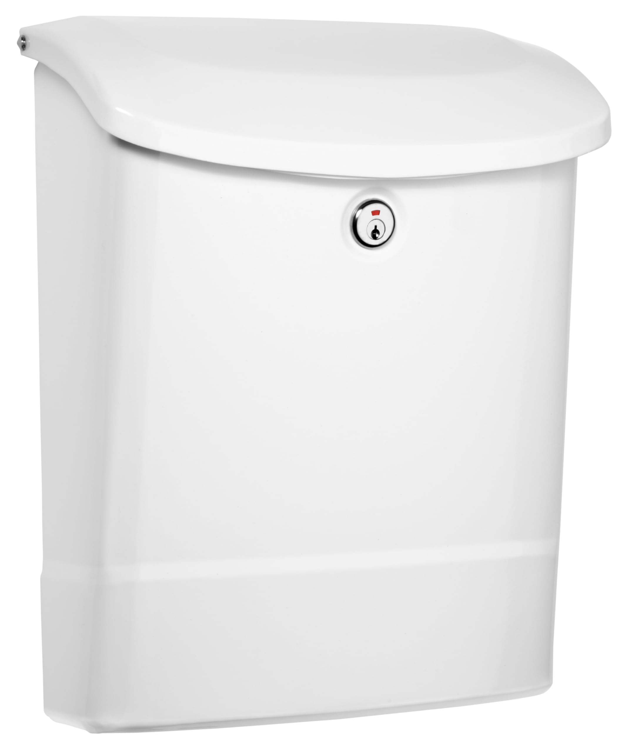 Architectural Mailboxes Parkside™ Locking, Vertical Wall-Mounted Mailbox for Outside, Metal Galvanized Steel Medium Mail Box with Lock and Key Drop Box, White