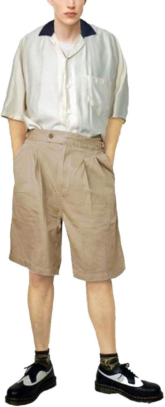 Amazon ハーフパンツ アーミー ハーフ パンツ レトロ ベージュ ツータック ワイド ショートパンツ 通販 Amazon ハーフパンツ アーミー ハーフ パンツ レトロ ベージュ ツータック ワイド ショートパンツ 通販