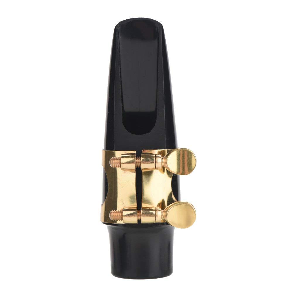Alomejor Alto Saxophone Mouthpiece for Eb Tuning - Durable Plastic & Metal Construction - Professional Quality Woodwind Accessory for Jazz & Classical Music
