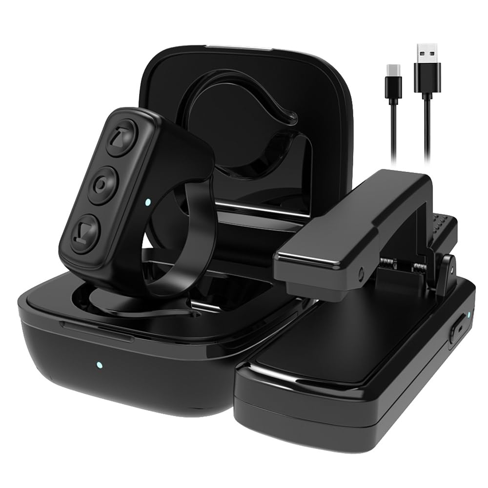 Tiardey Kindle Page Turner Bluetooth Remote Control Ring with 2Mode E-book Mode Short Video Mode Support Support Page Turning Volume Adjustment Photo Taking Video Recording