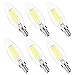 Kohree Candelabra Edison LED Light Bulbs 40 Watt Equivalent, 5000K Daylight White, E12 C35 intage LED Filament Chandelier Candle Bulbs 4W, for Pendant Lighting Fixtures Lamp & Home decor, 6 Pcs