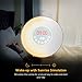 Wake Up Light,COULAX Wood Sunrise Sunlight Alarm Clock with 6 Natural Sounds & FM Radios,Touch Control With Snooze Function & 7 Color Bedside Lamp for Heavy Sleepers and Kids