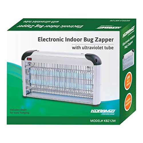 KORAMZI KBZ12W Electronic Indoor Bug Zapper , 12 Watts ( 2 X 6 watts) (Silver) - Refurbished