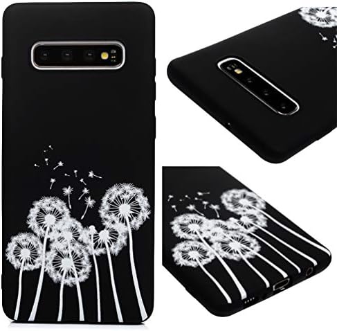Samsung Galaxy S10 Plus Case, Black TPU Case Air-Cushion Drop Resistant Shockproof Soft TPU Rubber Bumper Shell Shock Absorption Ultral Slim Colorful Painting Protective Cover
