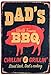 ERLOOD Warning BBQ Zone Vintage Tin Signs OutdoorRetro Metal Wall Poster Decorative Tin Sign 8 x 12 (DAD‘s BBQ)