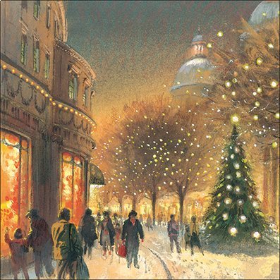GBCC Charity Christmas Cards Pack of 10 - Charity Christmas Cards 2024 with Snowy City Scene - Eco-Friendly Xmas Cards Multipack with Envelopes
