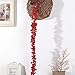 Crt Gucy 2 Pack 14 FT Artificial Hydrangea Flower Vine Wisteria Vines Cattleya Flowers Plants for Home Hotel Office Wedding Party Garden Craft Art Décor, Red