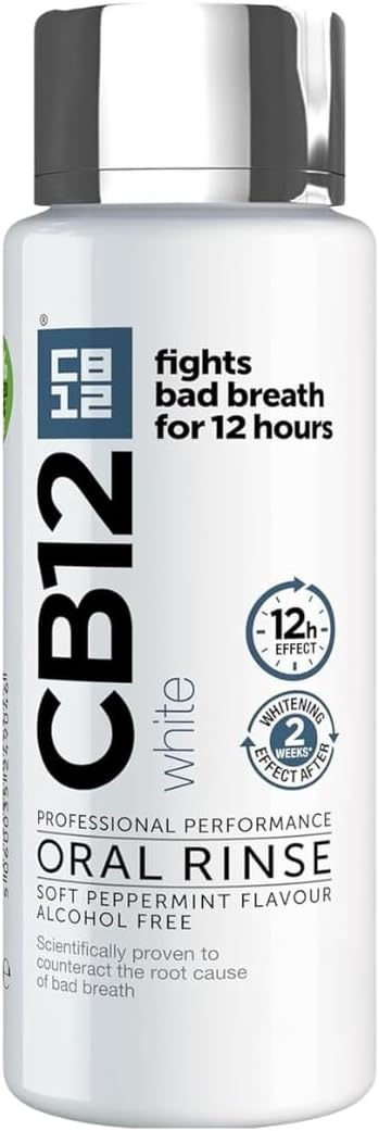 CB12 White Mouthwash 250 ml – Whitening, Fresh Breath 12 Hours, Fluoride