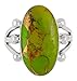 925 Sterling Silver Ring with Genuine Green Turquoise Size 5 to 12