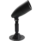 HOMEnhancements LED Outdoor Single Bullet Flood Light, 10W Hardwired Spotlight, Waterproof Security Light for Yard, Patio & Landscape, 3000K Warm White, 960 Lumens, Adjustable, Black Metal Exterior