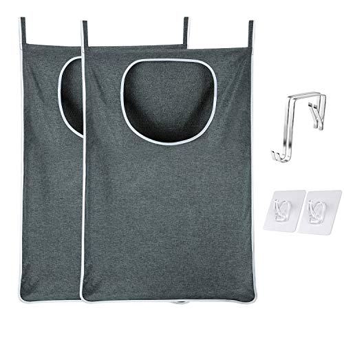 KINGSUSLAY XL Hanging Laundry Hamper Grey-2Pack