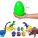 Dinosaur Toys Eggs Easter Basket Stuffers for Boys Girls Toddlers Kids - Larger Plastic Filled Easter Eggs Decorations Party Supplies pack of 6