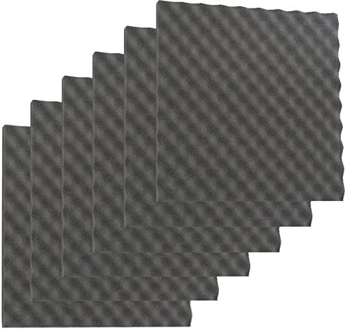 6 Pack - Acoustic Foam Sound Absorption Egg Crate Studio Treatment Wall Panels, (18"L X 1"D X 18W" Each)