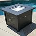 Belleze 40,000BTU Outdoor Patio Propane Gas Fire Pit Table w/ Fire Glass Kit Heater LG Gas, Black