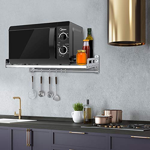 23 Inch Stainless Steel Wall Shelf Metal Shelving Heavy Duty Commercial