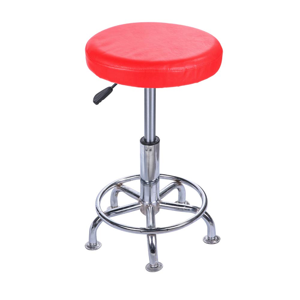 Black Color Lominc 12 Faux Leather Round Bar Stool Cover,Waterproof and