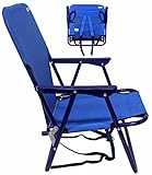 VALLF   Backpack Sturdy Beach Chair Steel Frame & Extra Comfort Foldable One Position (Assorted Colors)