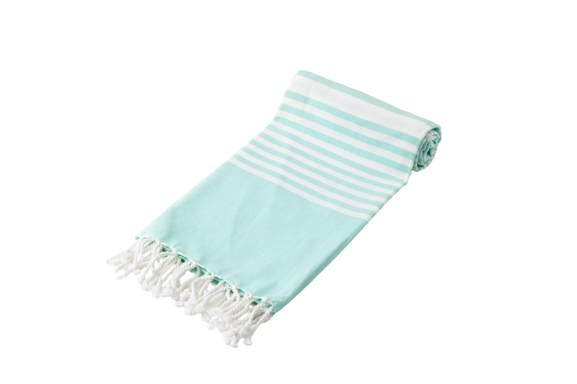 Organic Cotton Turkish Beach Towel for Women - Cute & Sandless Bride Beach Towels - Thin Boho Beach Towels - Easy to Dry, Lightweight Peshtemal Towels - 100% Organic Linen Beach Towel - 71"x37" (Aqua)