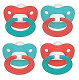 NUK Puller Silicone Pacifier, 2 Pack, 6-18 Months (Teal/Coral)