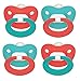 NUK Puller Silicone Pacifier, 2 Pack, 6-18 Months (Teal/Coral)