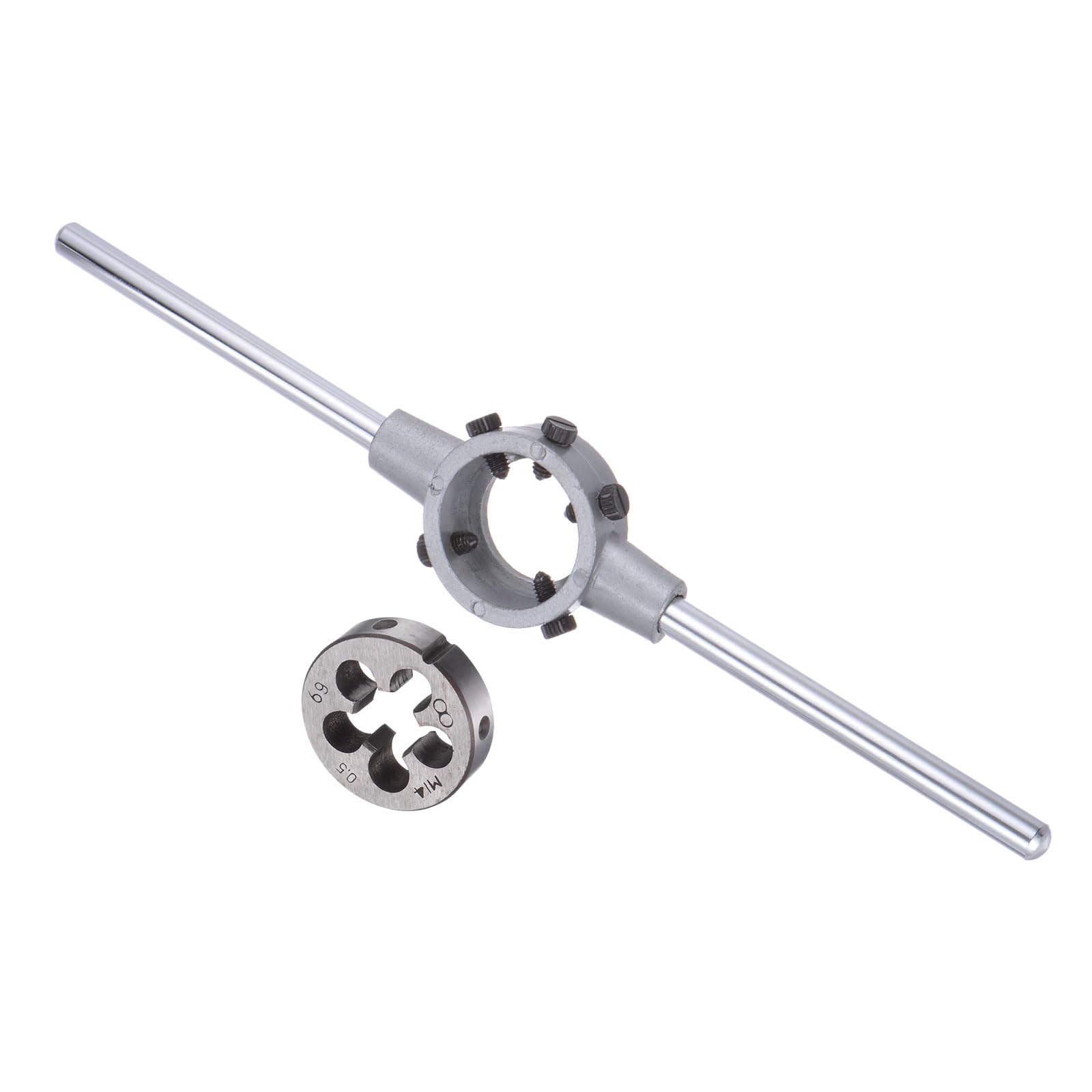 CoCud Die Stock Handle Set, M14x0.5 Thread Die & Fit 38mm OD / M12-M16 Die Wrench Tool Kit - (Applications: for Threading Repairing), 1-Set — image 1