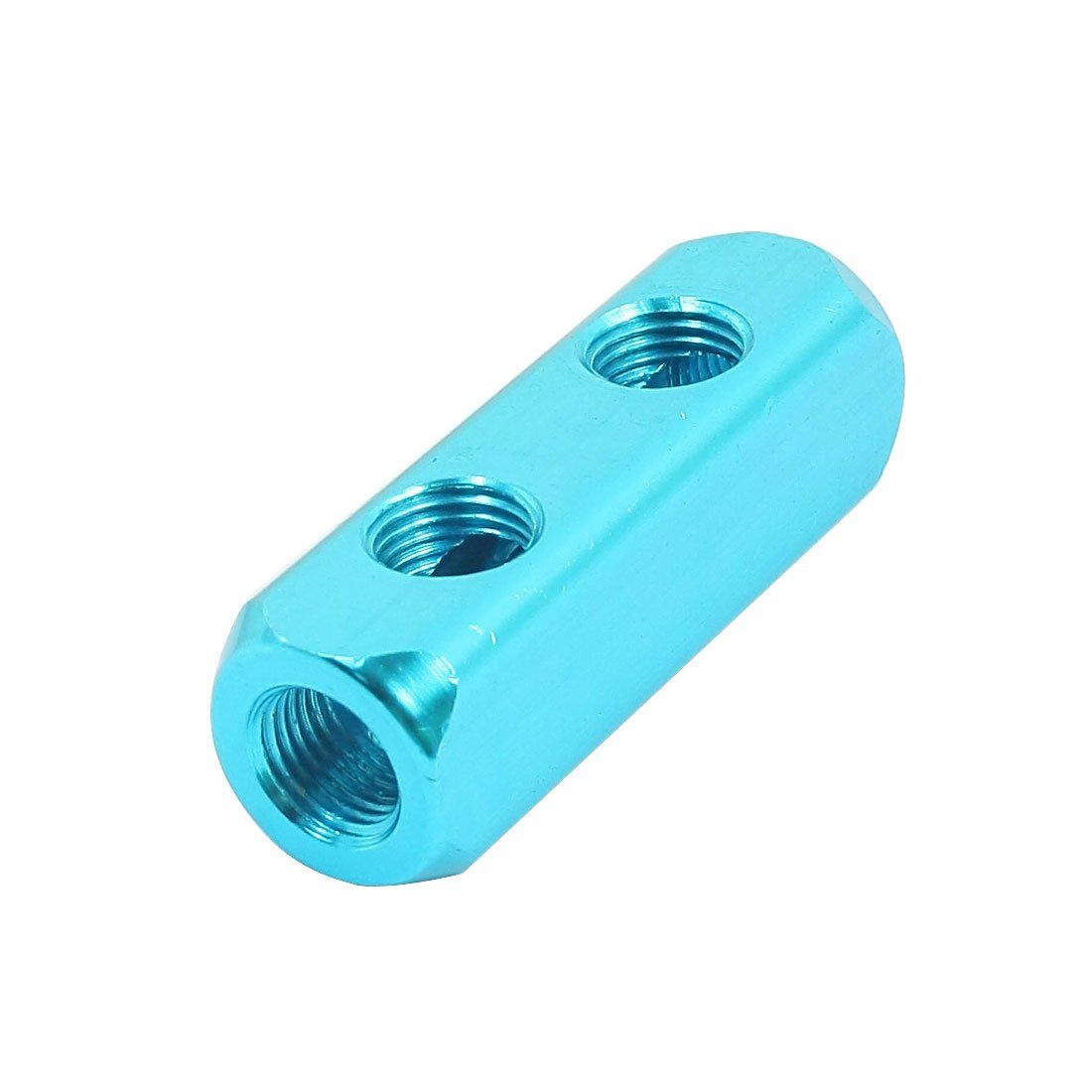 Sourcingmap G1/4 BSP Thread 5 Ports 2Way Quick Coupler Fitting Connector Air Hose Manifold Block Splitter Blue