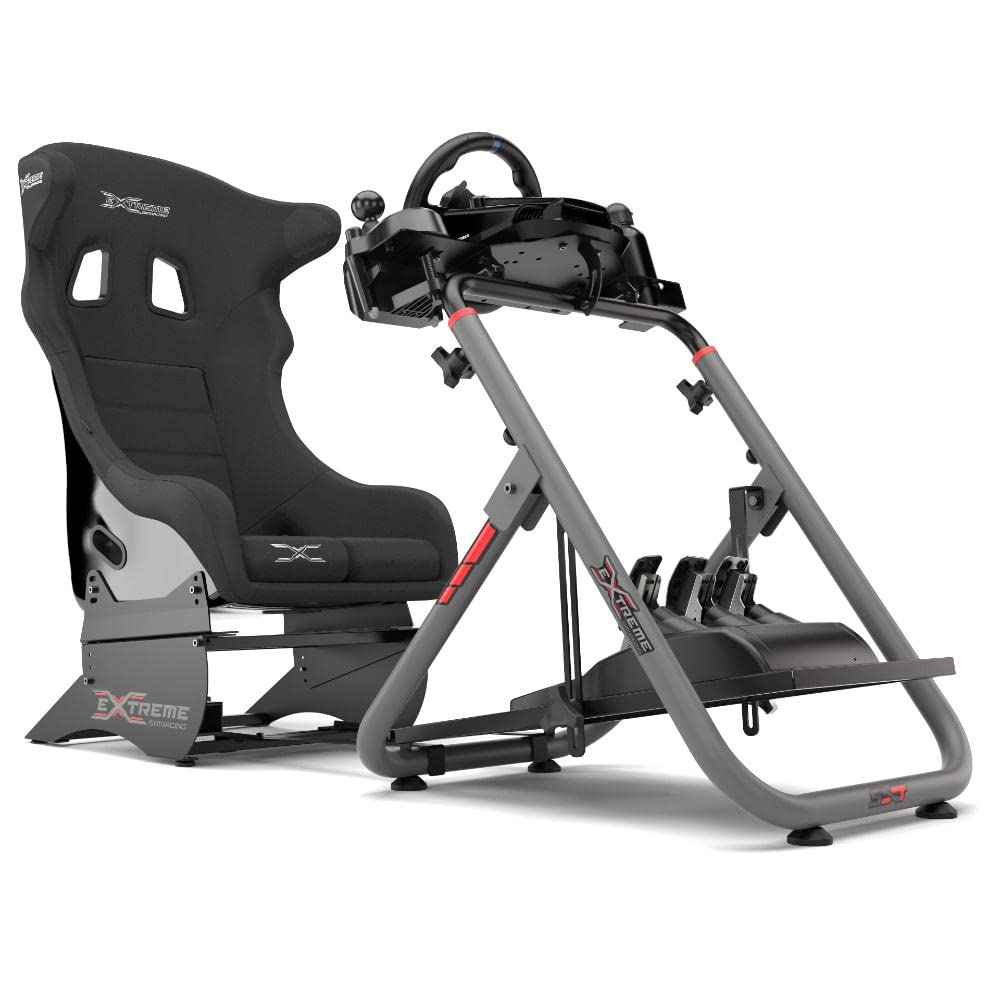 Photo 1 of Extreme Sim Racing Wheel Stand Cockpit SXT V2 Racing Simulator - Racing Wheel Stand For Logitech G25, G27, G29, G920, Thrustmaster And Fanatec - Wheel Locks Included - Nardo Gray
