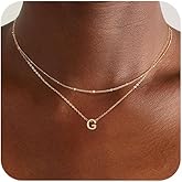 LEXODY Gold Initial Necklaces for Women, 14k Gold Plated Round Letter A-Z Pendant Necklace Trendy Capital Monogram Necklace Dainty Name Pendant Necklace for Women Jewelry Gifts