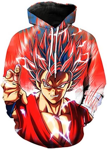 Unisex Dragon Ball Z 3D Printed Hip Hop Hoodies Sweatshirt Streetwear Pullover SweatShirts 0761 M