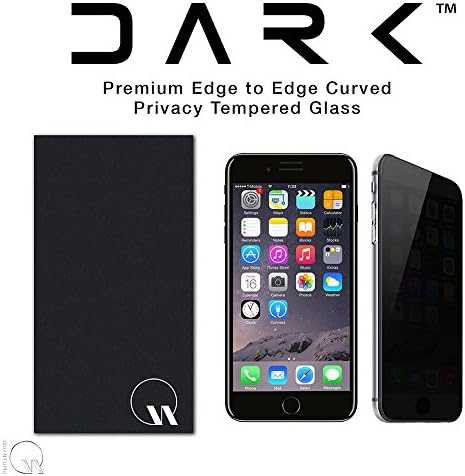 Quantum Glass DARK Privacy Edge to Edge Curved Tempered Glass Screen Protector for iPhone 6+/6s+/7+ (Universal Fit) (iPhone 6 Plus/6s Plus/7 Plus - White)