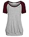 Nomorer Women's Scoop Neck Short Sleeve Raglan Shirt Casual Blouses Plus Top