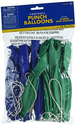Amscan Football Frenzy Birthday Party Punch Balloons Favour, Latex, 12" x 7", Pack of 16