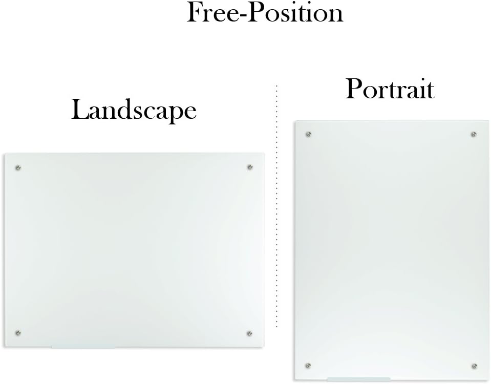 Lockways Glass Dry Erase Board – Ultra Whiteboard/White Board 36 x 24, Frameless, Clear Marker Tray, for Office, Home, School : Office Products
