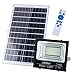 CHINLY 100W Solar Powered Street Flood Lights, 196 LED 5000 Lumen Auto-Induction IP67 Waterproof with Remote Outdoor Lighting for Yard, Garden, Lawn, Pathway