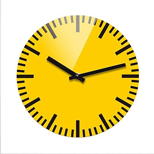 Refelx Non-Ticking Silent Acrylic Wall Clock, Small, Color, Yellow