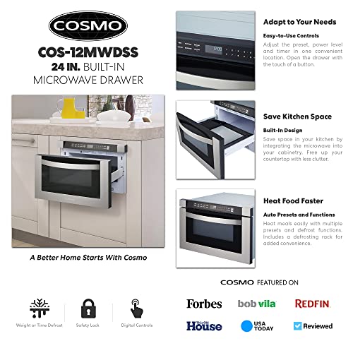 COSMO COS12MWDSS 24 in. Builtin Microwave Drawer with Automatic